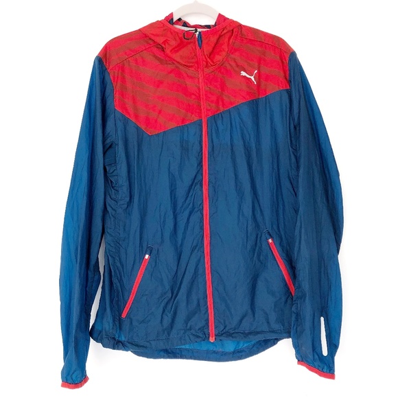 Puma Other - 🌵Puma (L) Blue Red Running Windbreaker Jacket